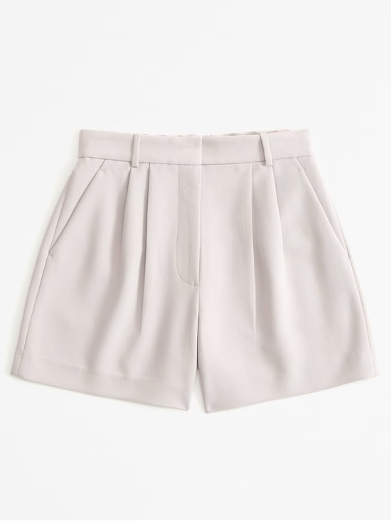 Abercrombie Curve Love A&F Sloane High Rise Tailored Shorts 4.5in - 2  26  Taupe - Picture 3 of 16